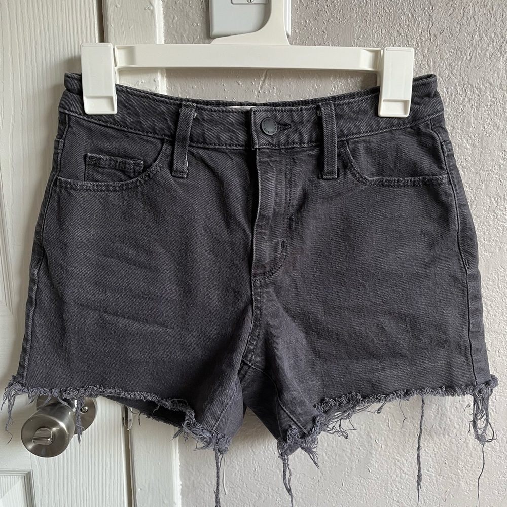 Black/grey Denim Shorts